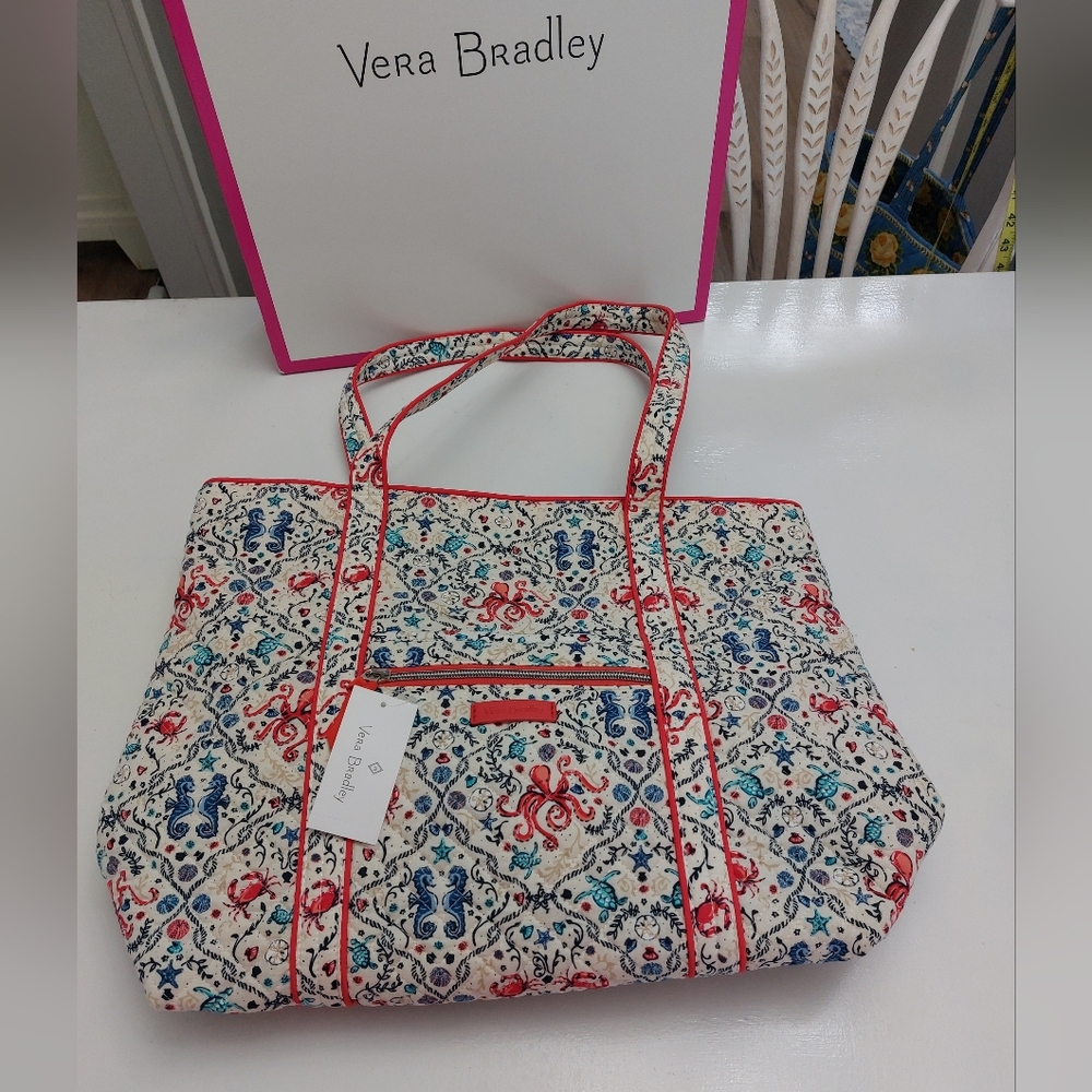 Vera Bradley Large Vera Tote Sealife NWT